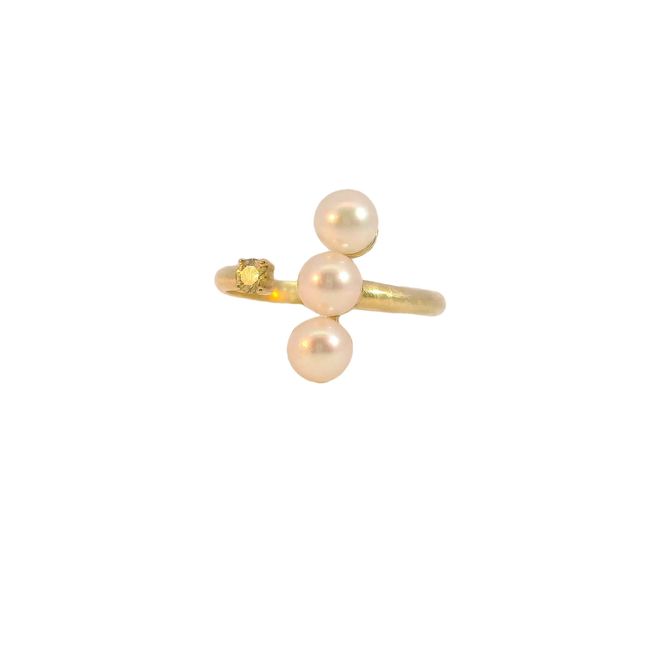 Pearl and Yellow Diamond Ring