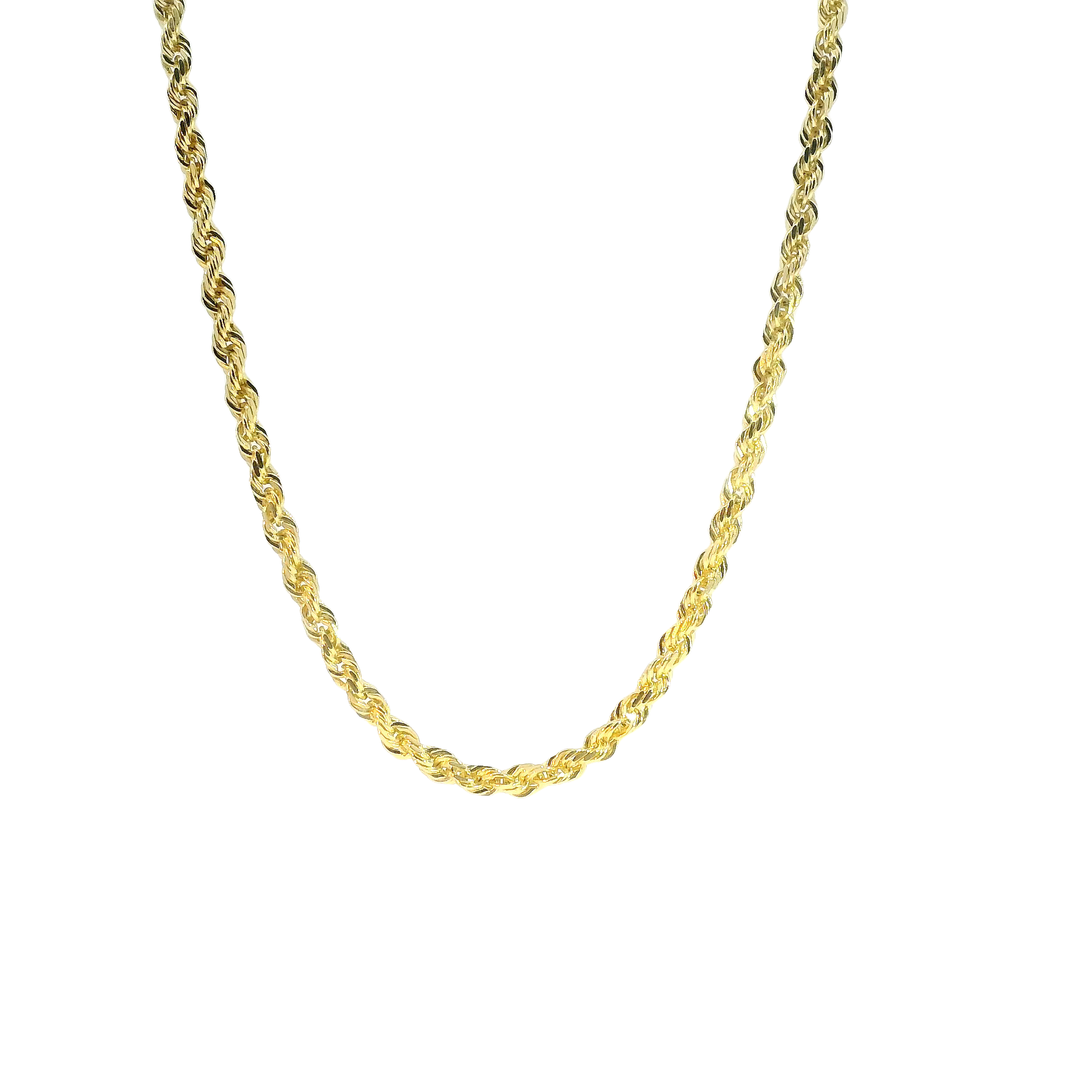 Solid Gold Rope Chain Necklace