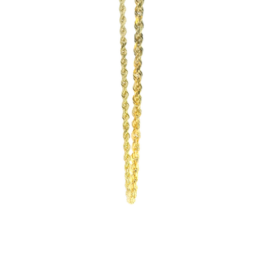 Solid Gold Rope Chain Necklace