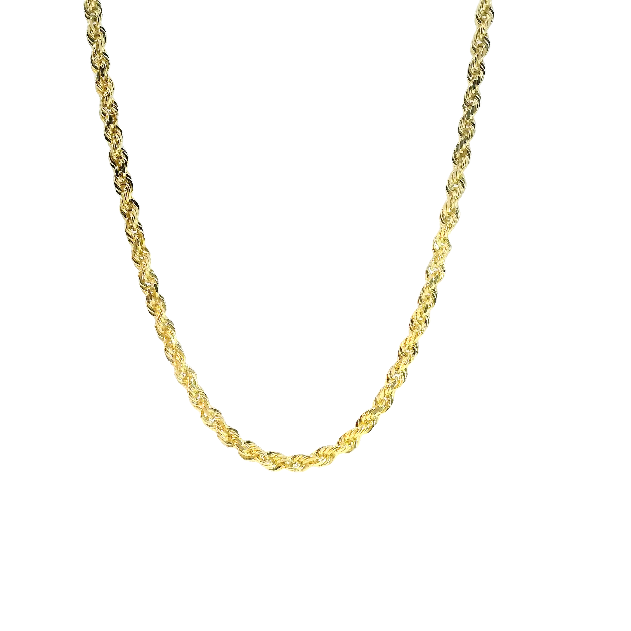 Solid Gold Rope Chain Necklace