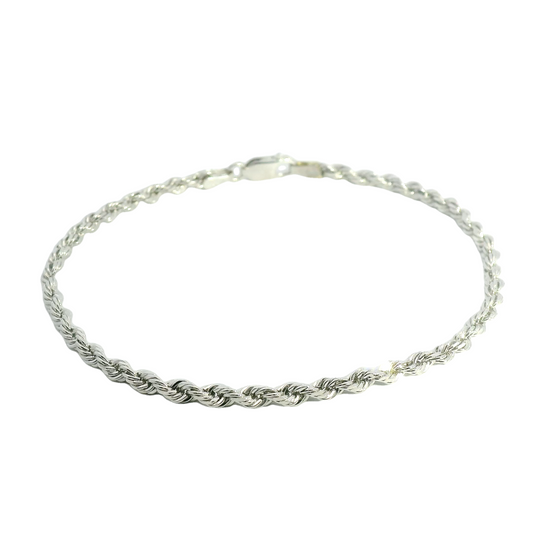 Solid White Gold Rope Bracelet