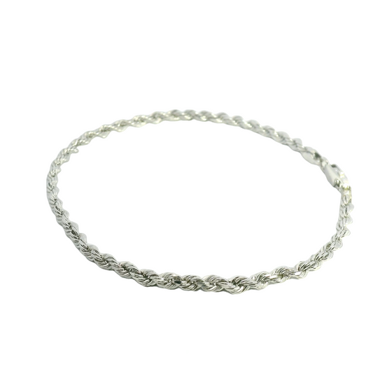 Solid White Gold Rope Bracelet