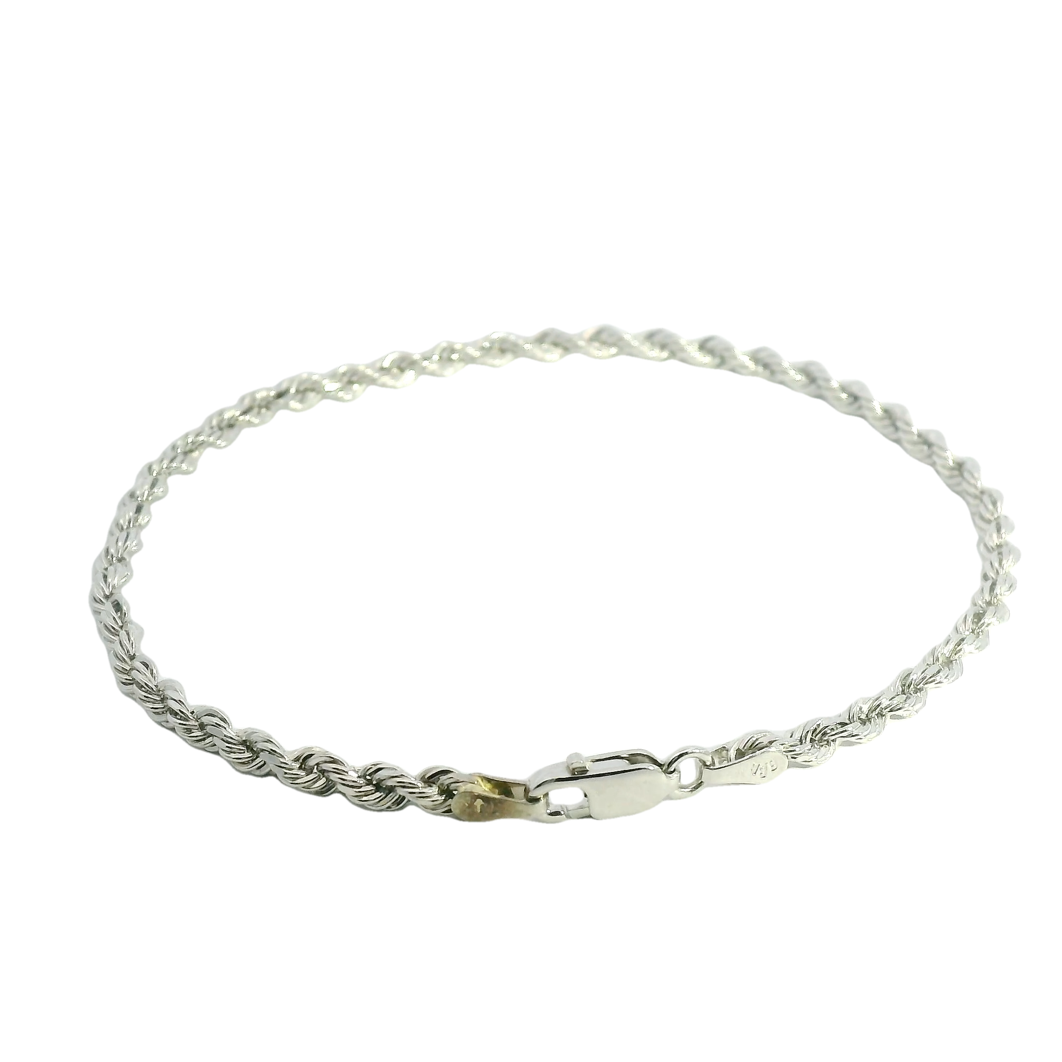 Solid White Gold Rope Bracelet