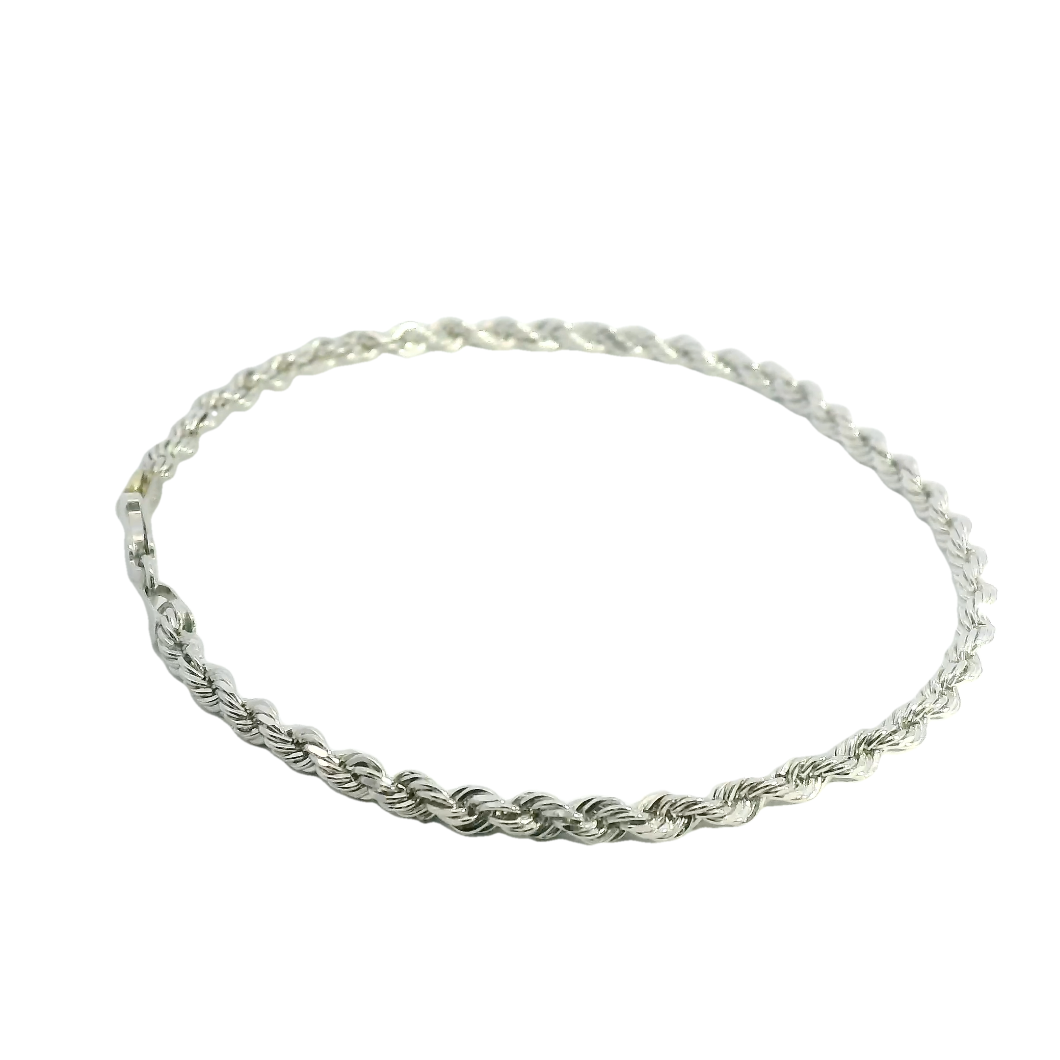 Solid White Gold Rope Bracelet