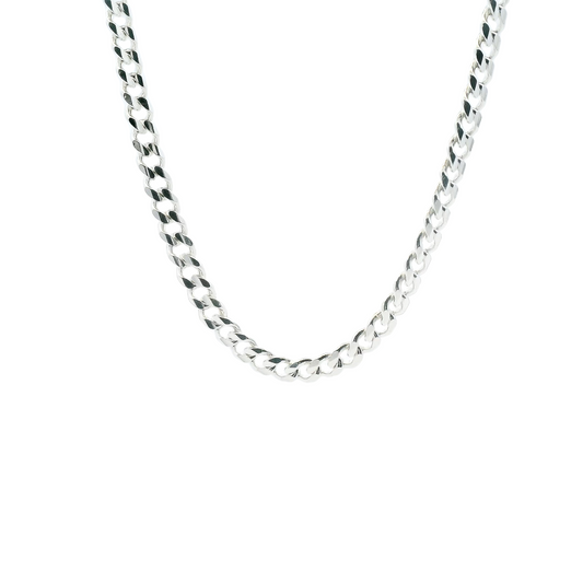 Silver Cuban Chain Necklace