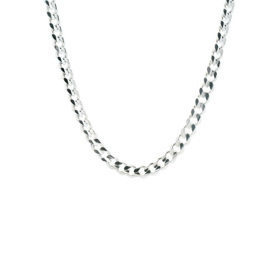 Silver Cuban Chain Necklace