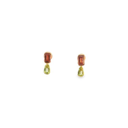 Earring tourmaline and peridot