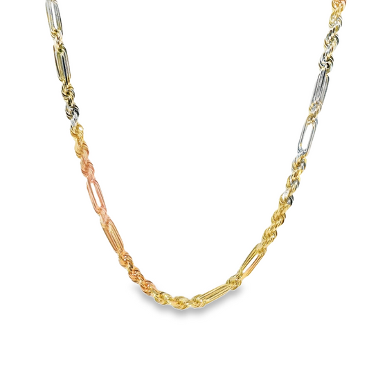 TRI Color Gold Chain Necklace