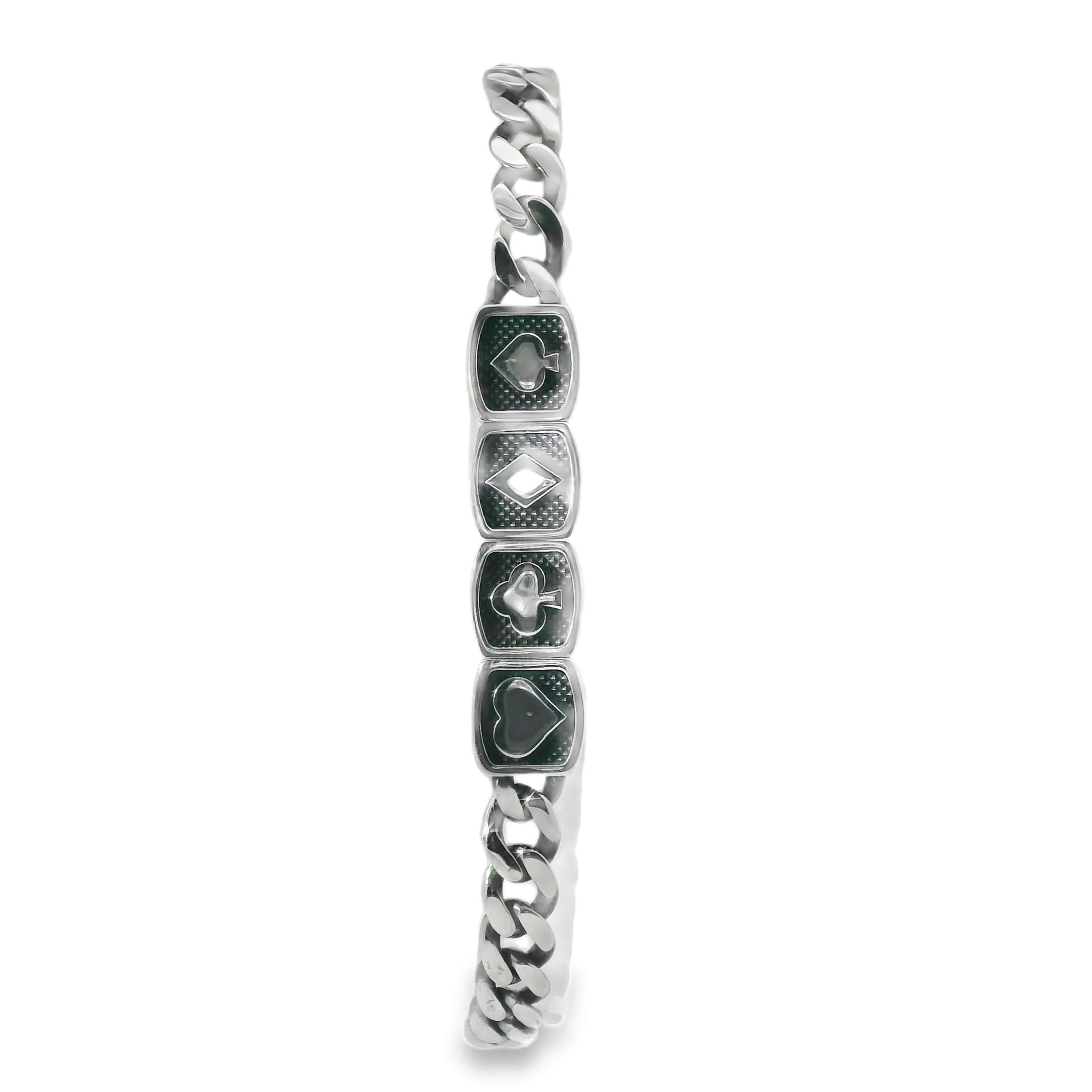 Silver Bracelet with Poker Charms