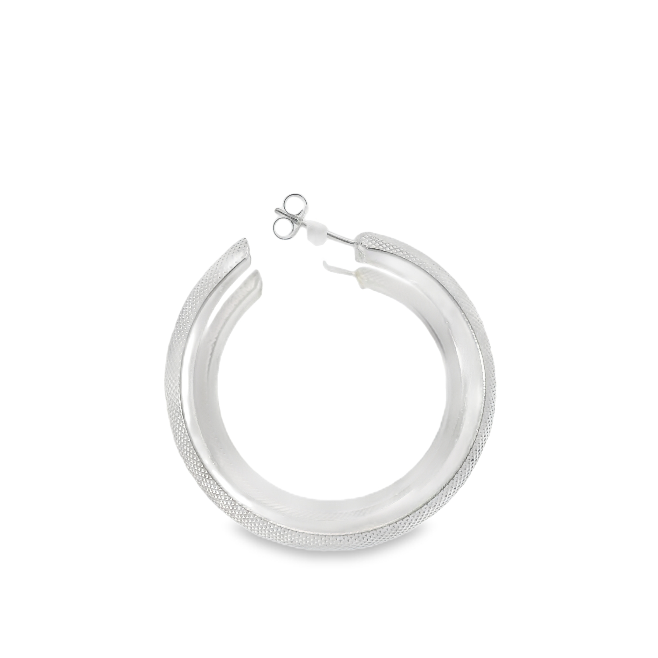 Silver Flat Hoop Earrings