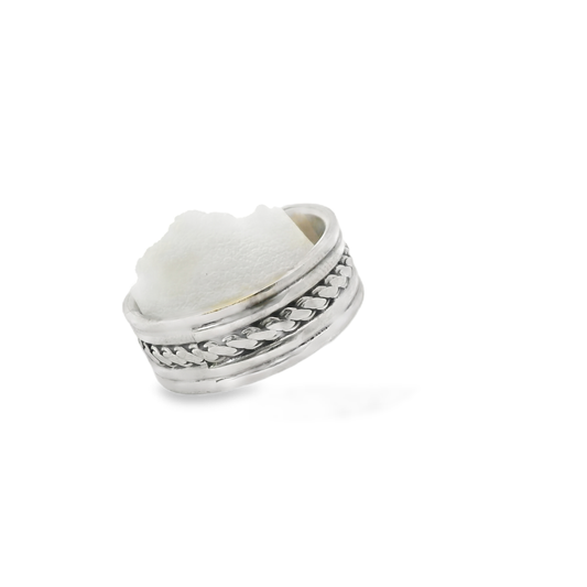 Silver Ring with Braided Design