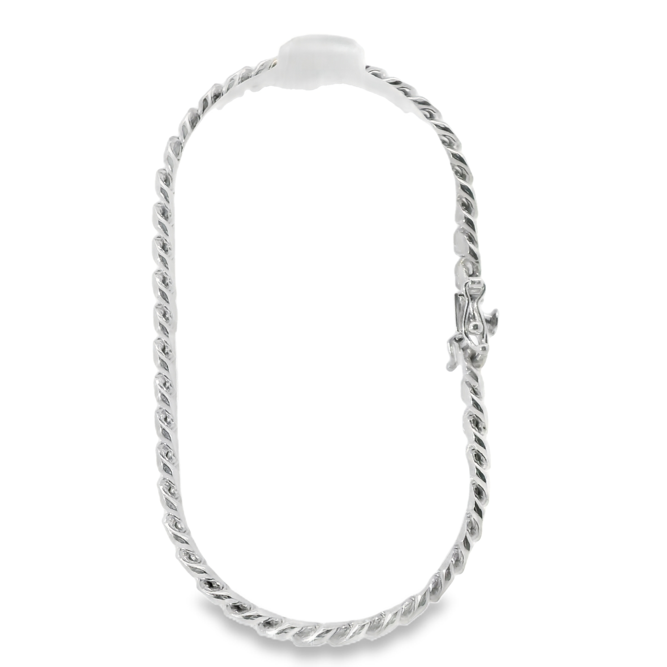 Rhodium Silver Chain Bracelet