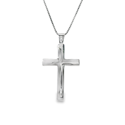 Silver Cross Pendant & Necklace