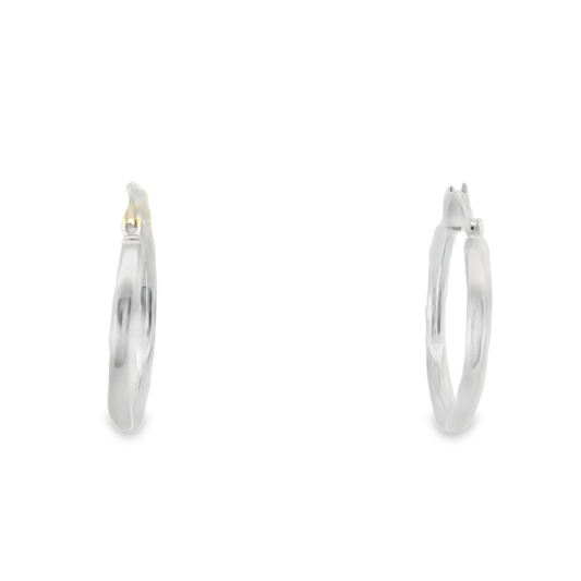 Hallow Silver Hoop Earrings