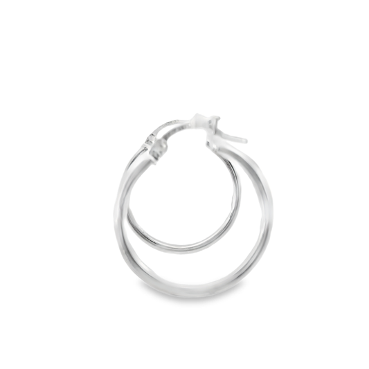 Hallow Silver Hoop Earrings