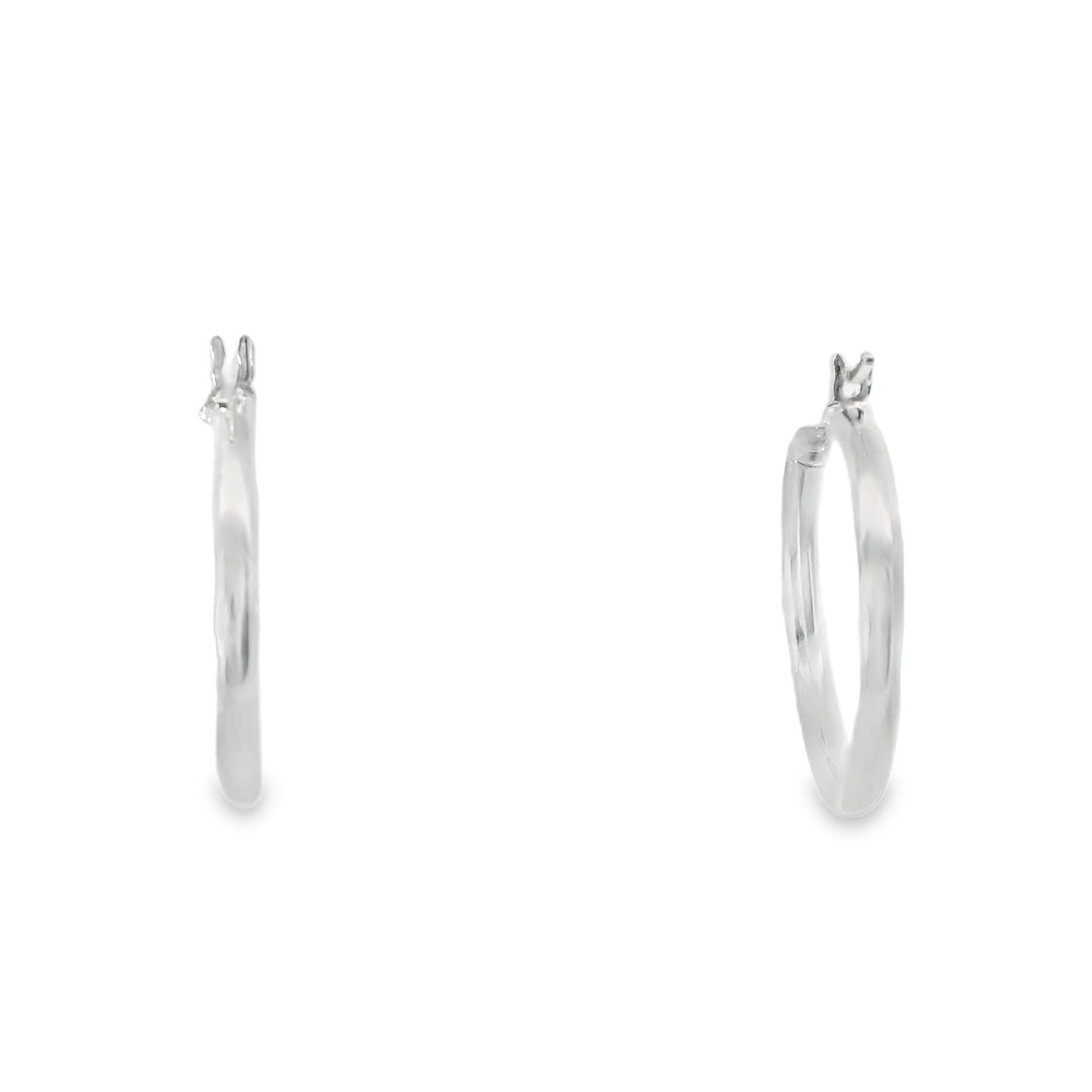 Hallow Silver Hoop Earrings