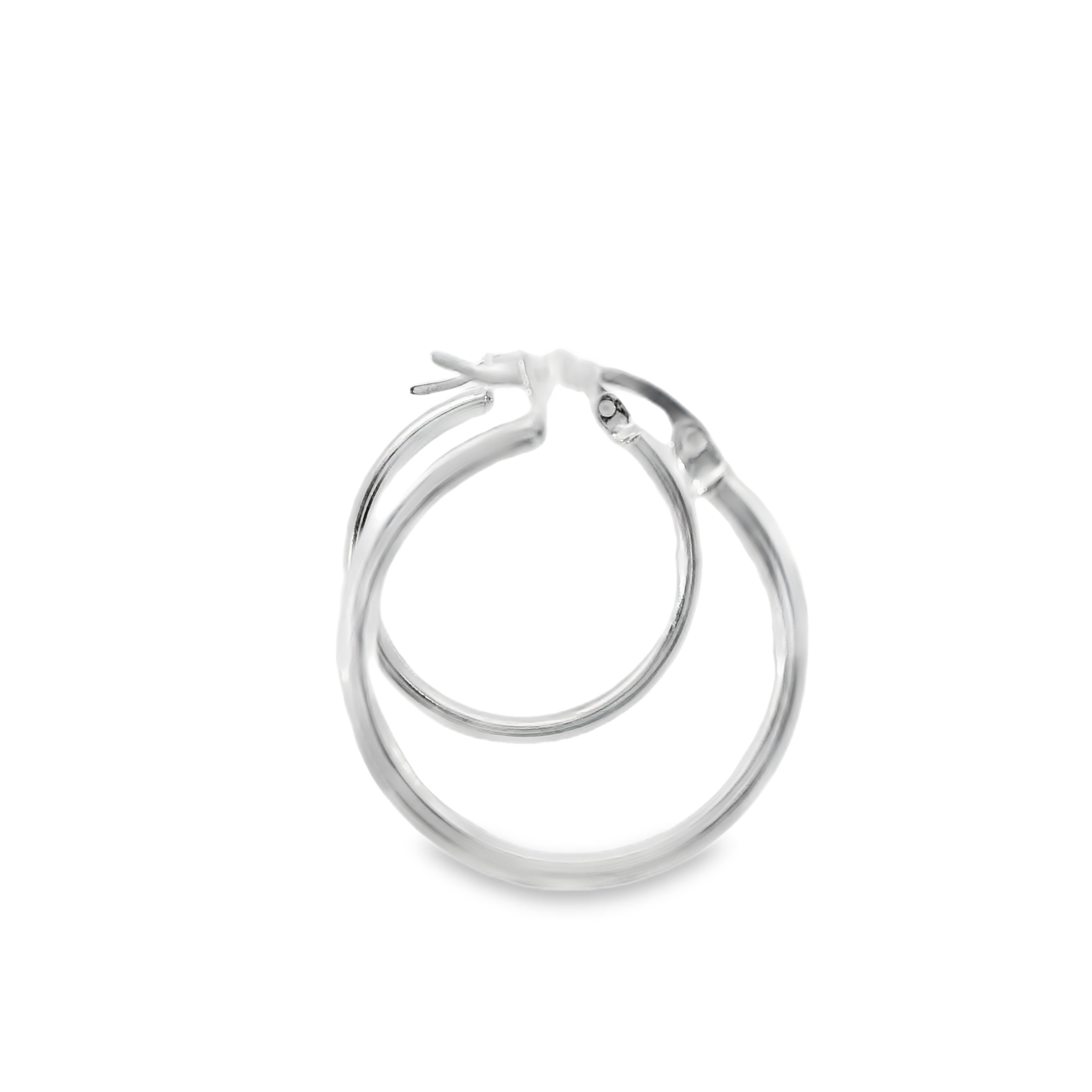 Hallow Silver Hoop Earrings