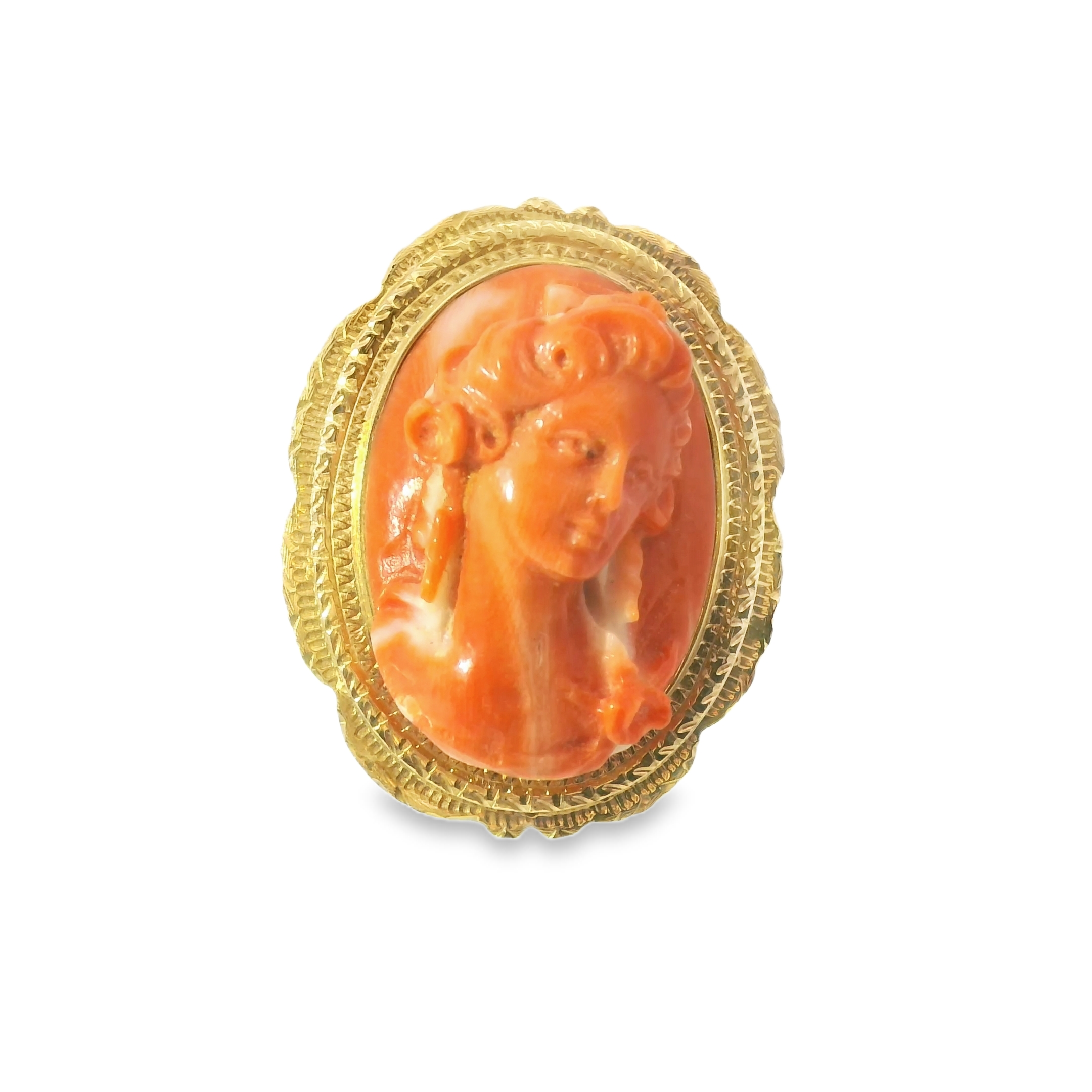 Coral Cameo ring