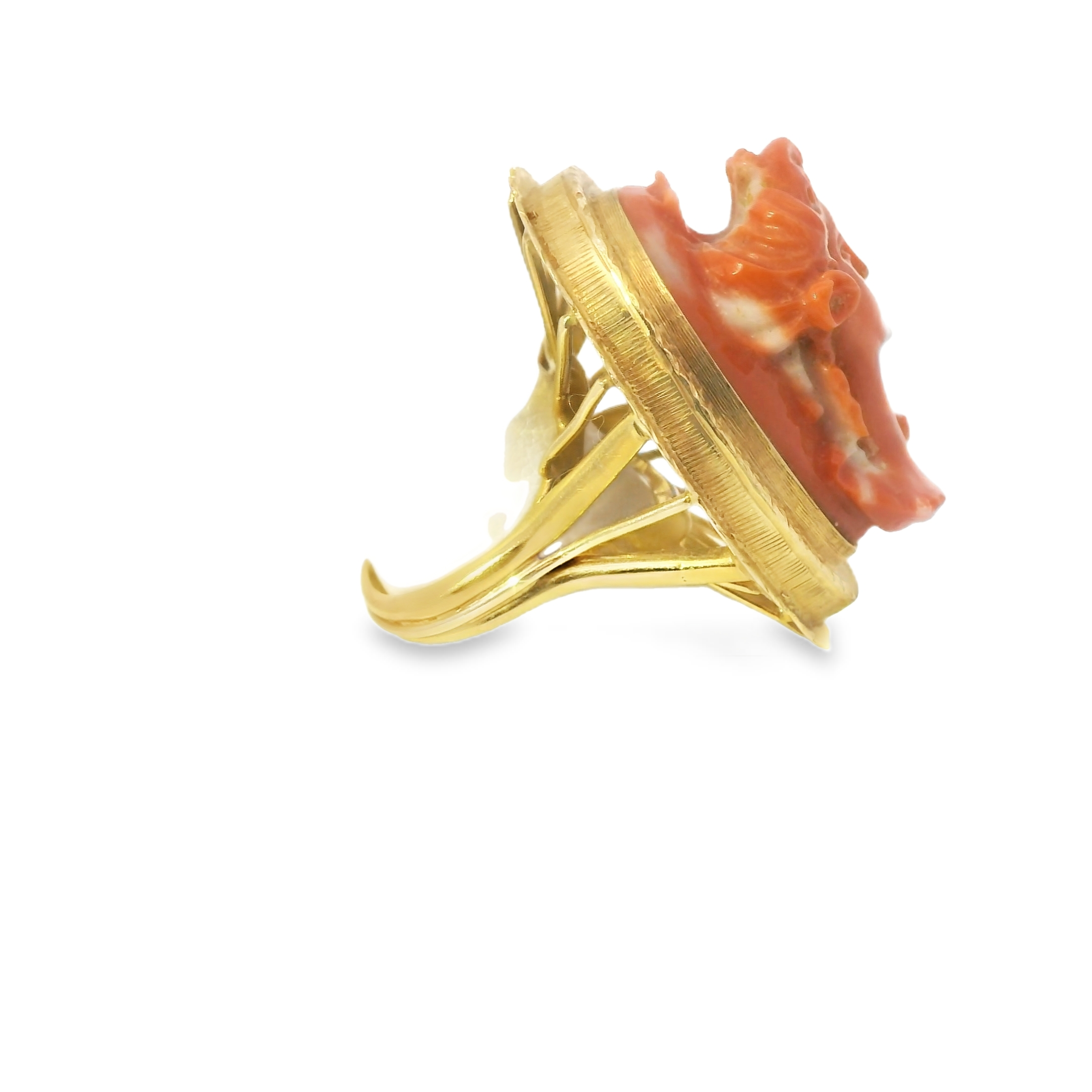 Coral Cameo ring