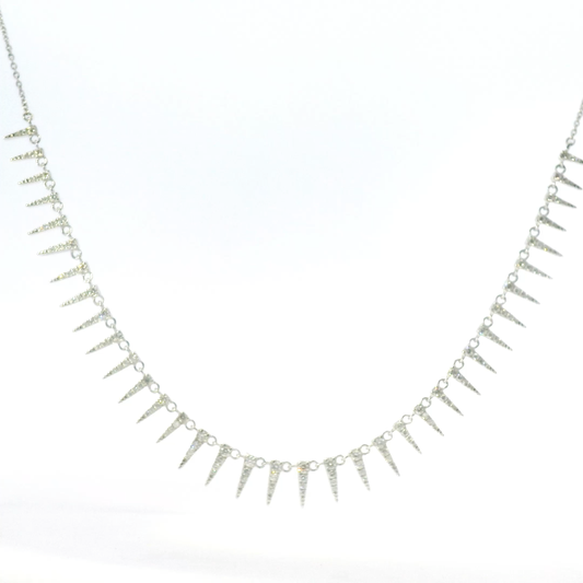 Elegant Silver Spike Necklace