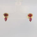 Load image into Gallery viewer, Ruby and Gold Earrings
