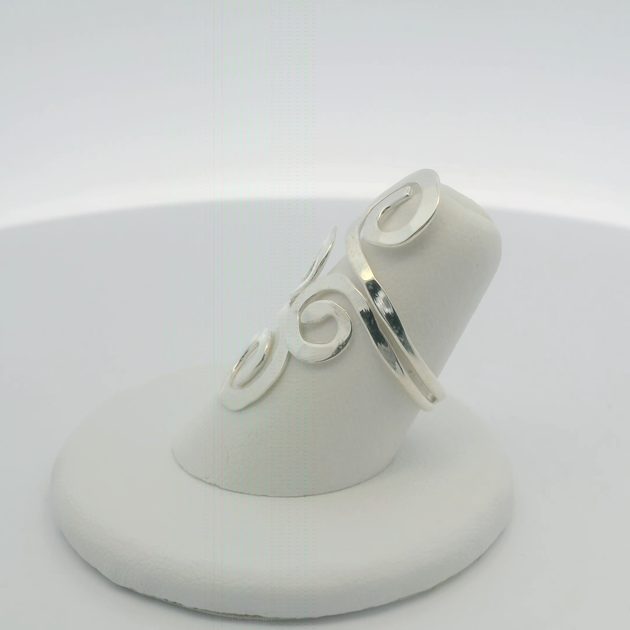 Silver Spiral Ring with Polished Finish