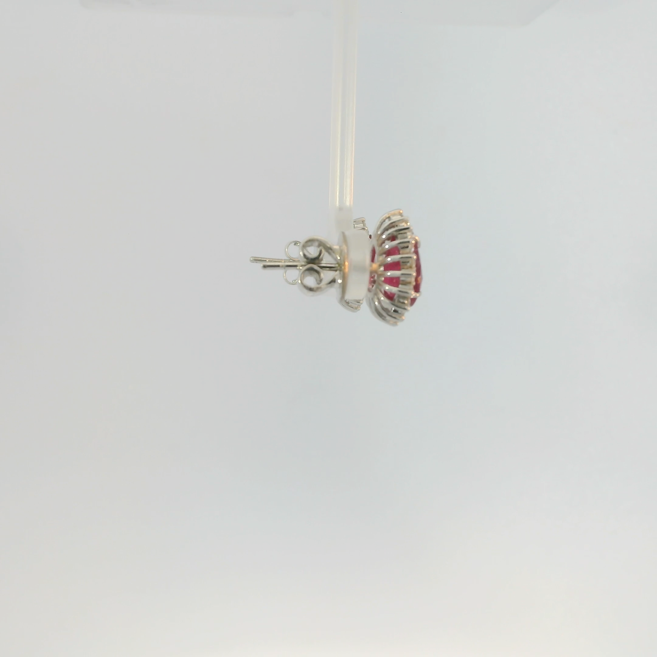 Ruby and Diamond Teardrop Earring