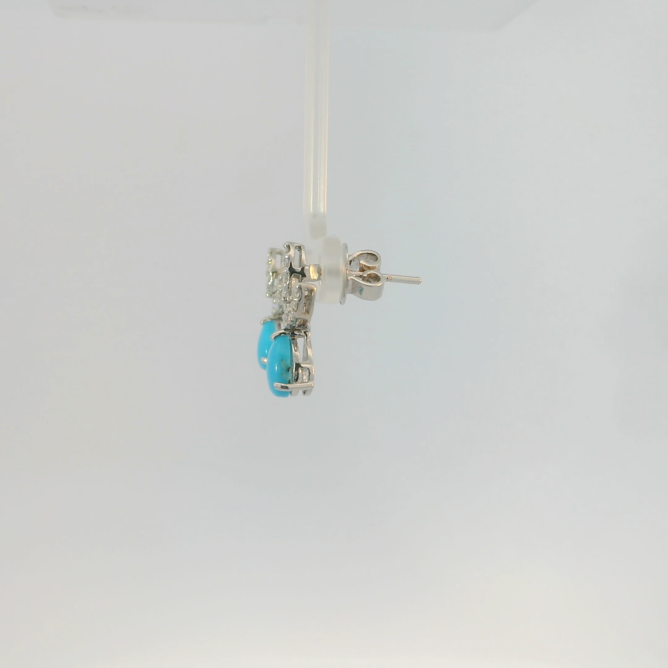 Turquoise and Diamond Drop Earrings