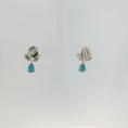 Load image into Gallery viewer, Turquoise and Diamond Drop Earrings
