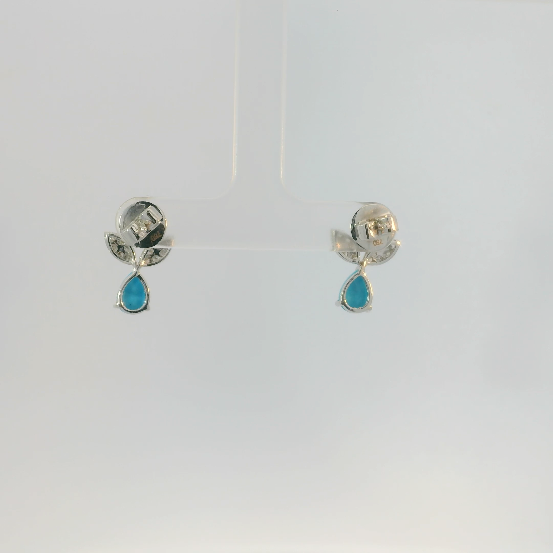 Turquoise and Diamond Drop Earrings