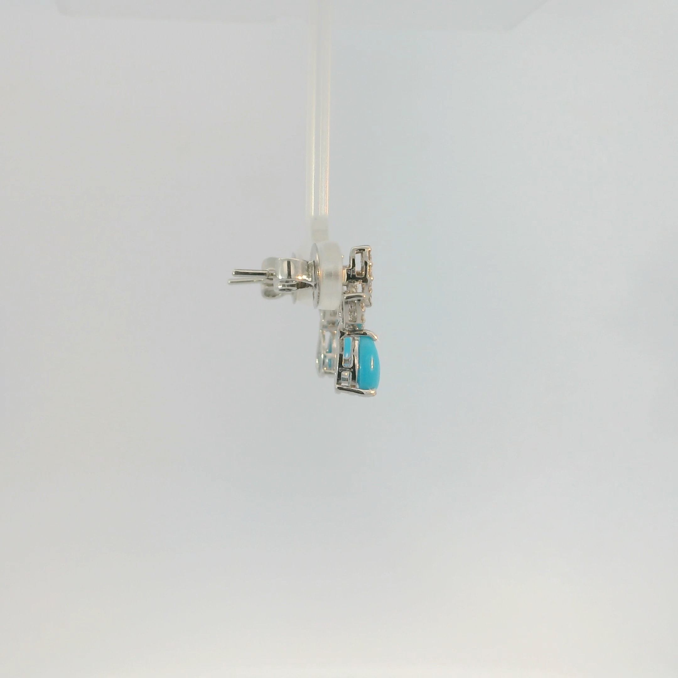 Turquoise and Diamond Drop Earrings