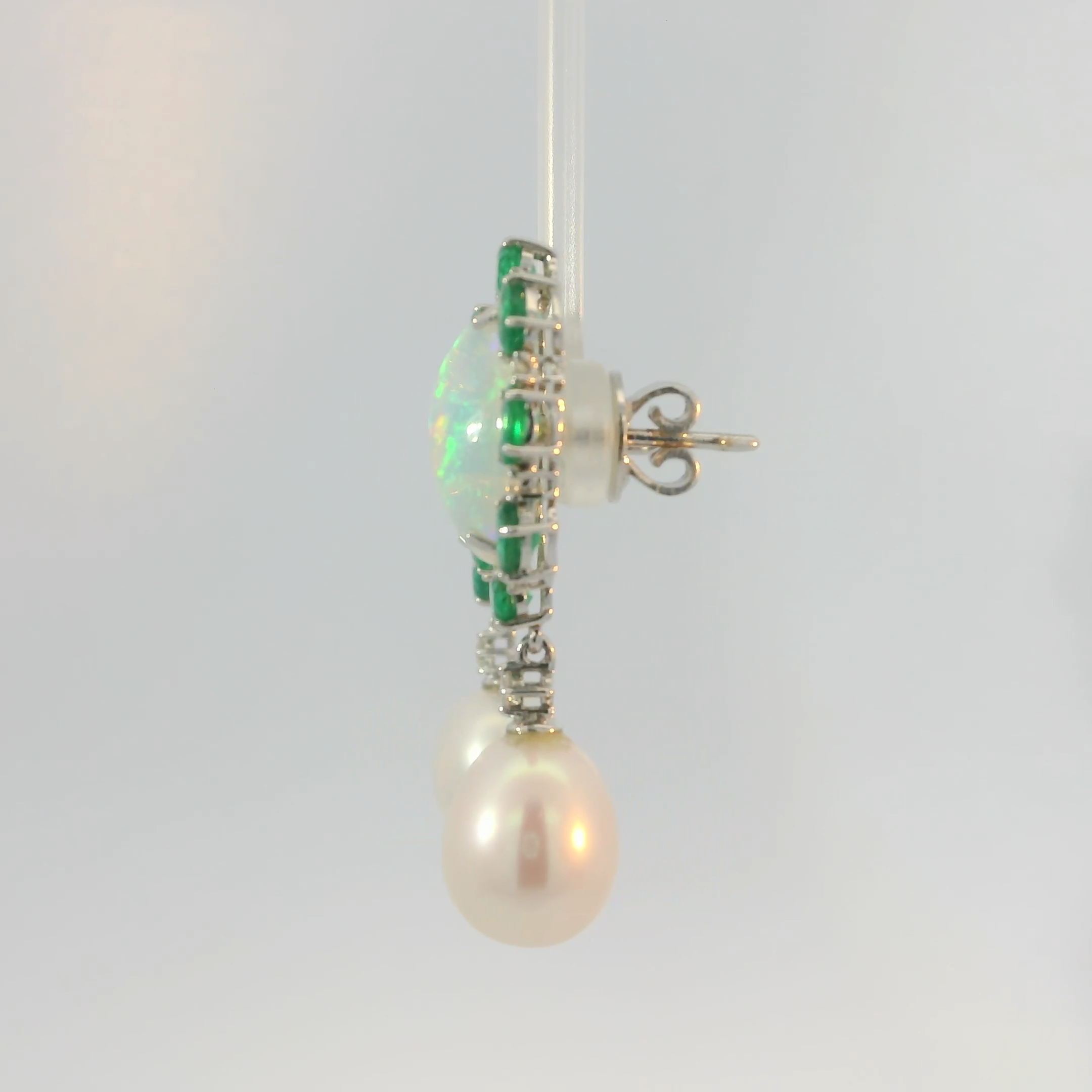 Opal and Emerald Earrings