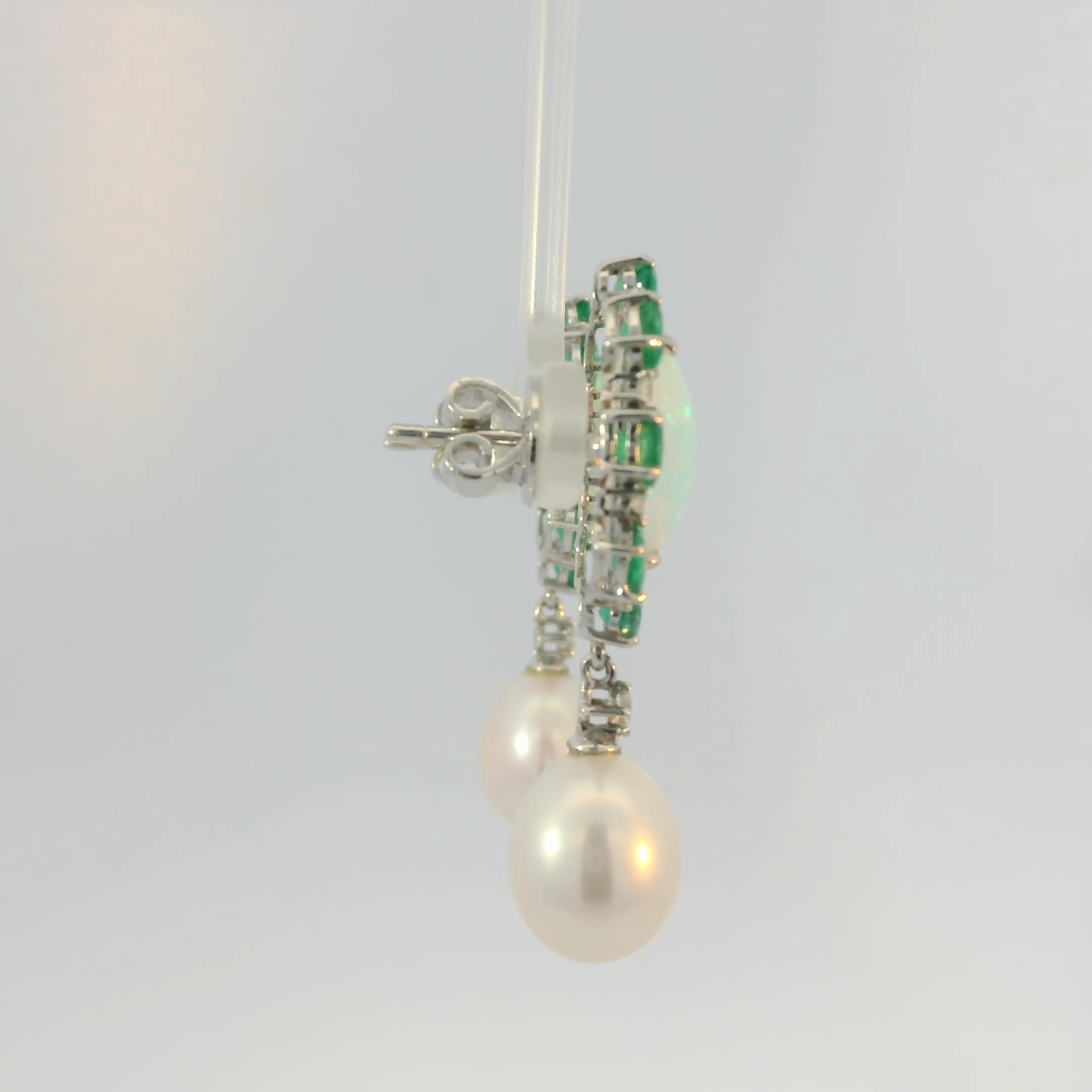 Opal and Emerald Earrings