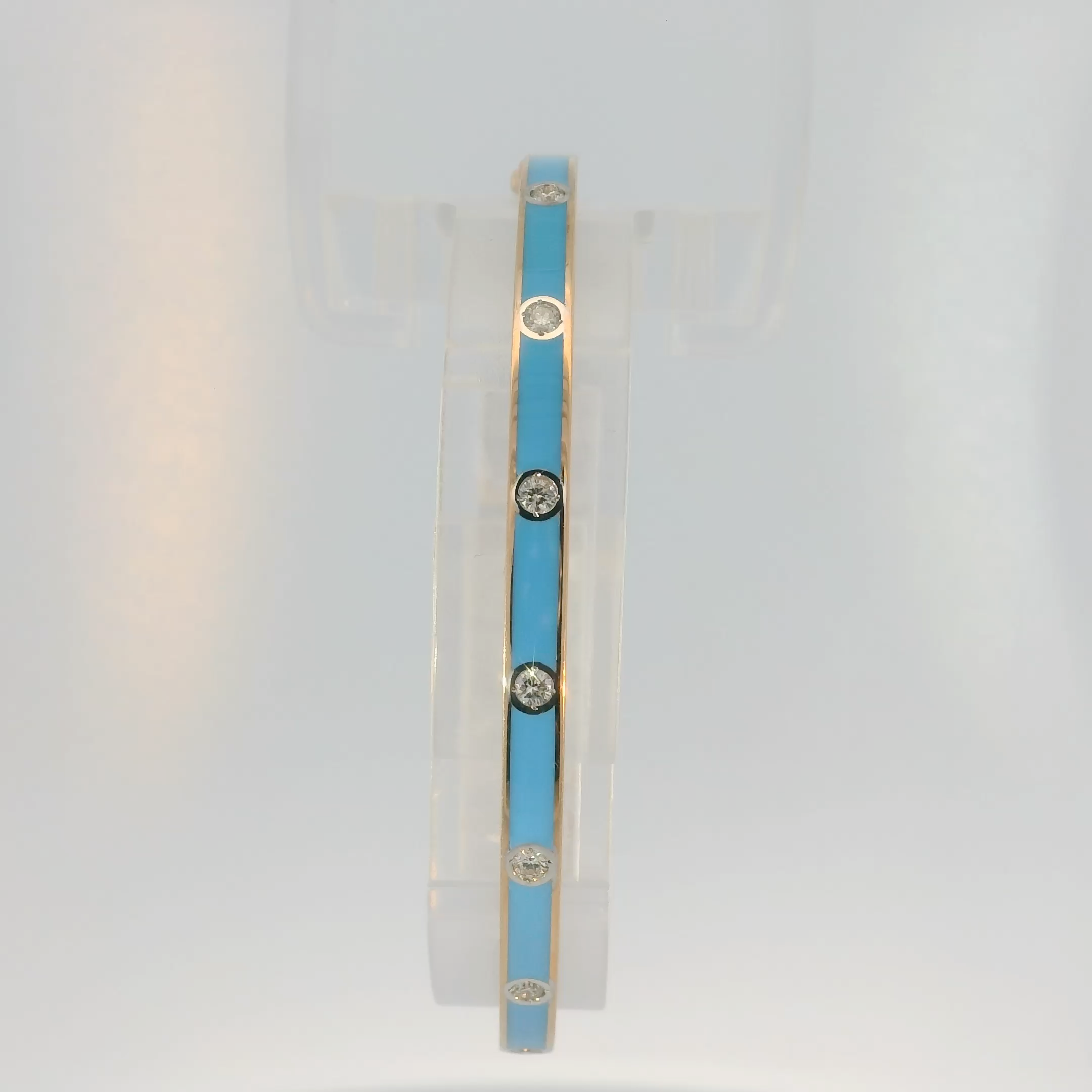 Turquoise Enemal and Diamond Bracelet