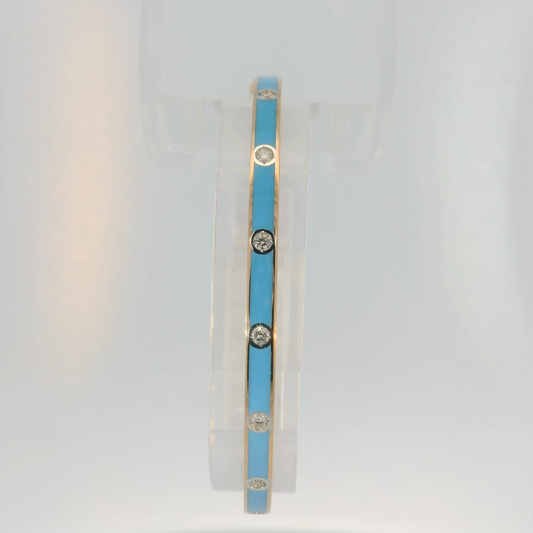 Turquoise Enemal and Diamond Bracelet