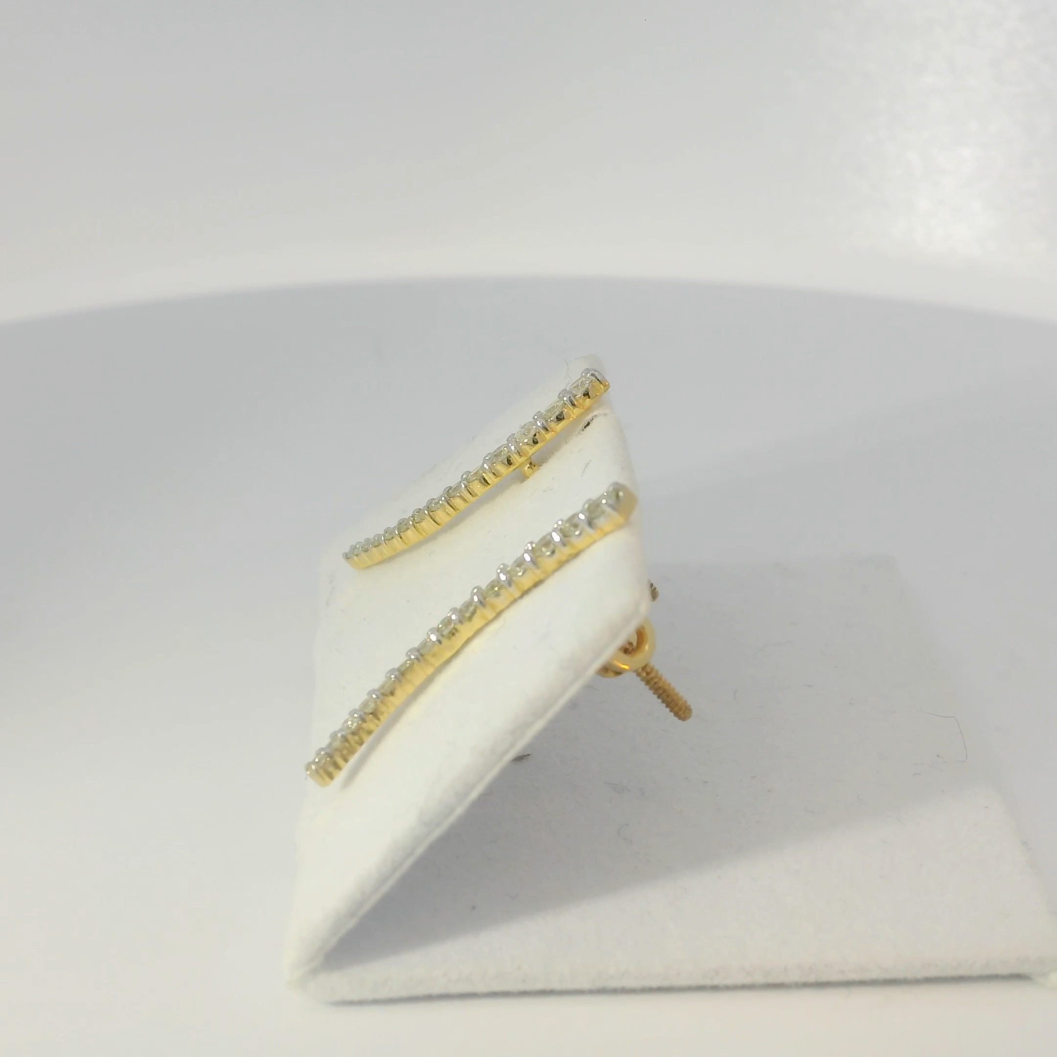 Curved Diamond Earrings