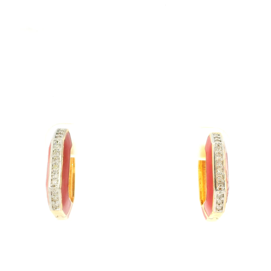 Red Enamel & Diamond Earrings