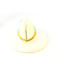 Load image into Gallery viewer, Turquoise Enamel & Pear shape Diamond Gold Ring
