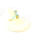 Load image into Gallery viewer, Turquoise Enamel & Pear shape Diamond Gold Ring
