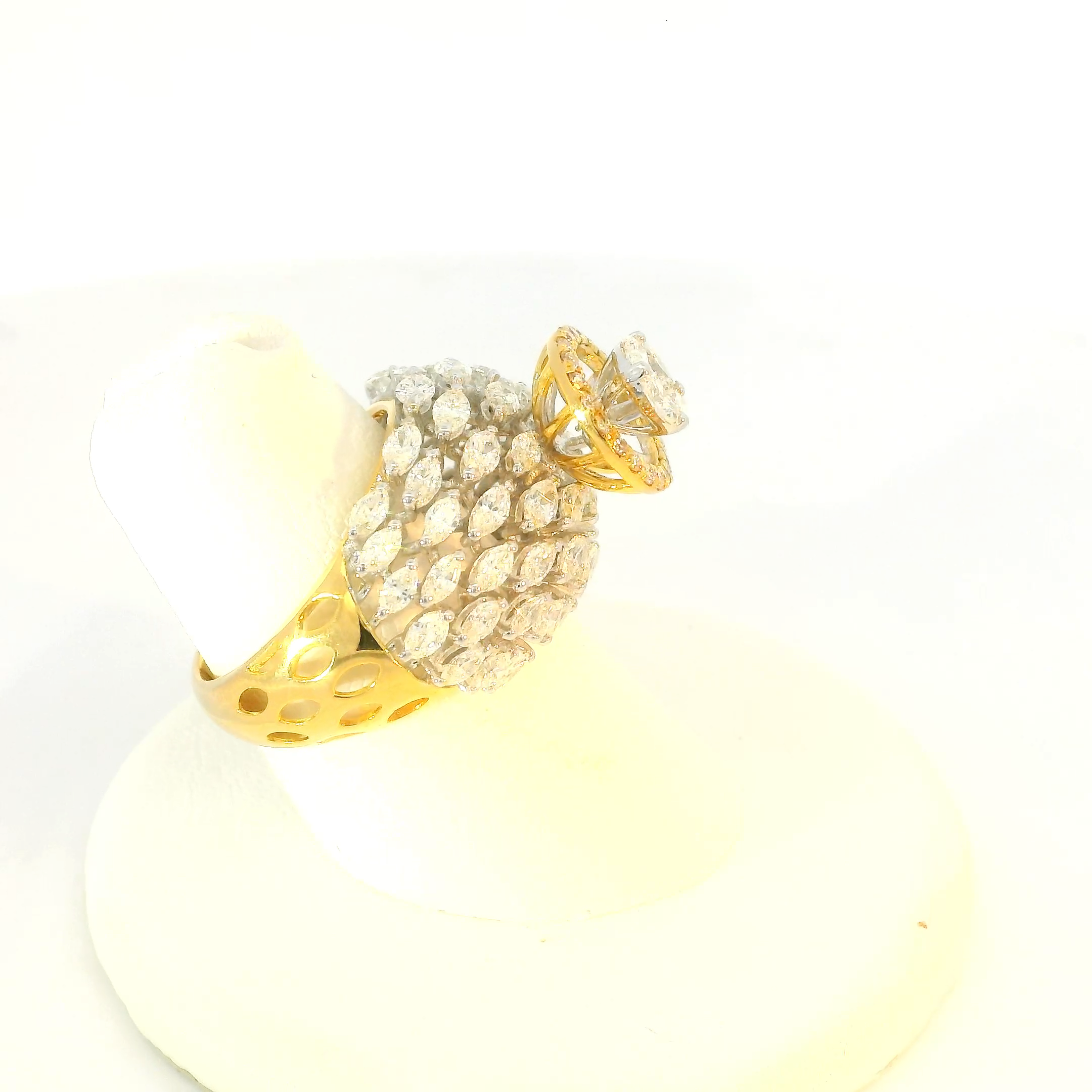Marquise Studded Diamond Ring