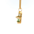 Load image into Gallery viewer, Yellow Gold Charm Pendant with Step-Cut Watermelon Tourmaline
