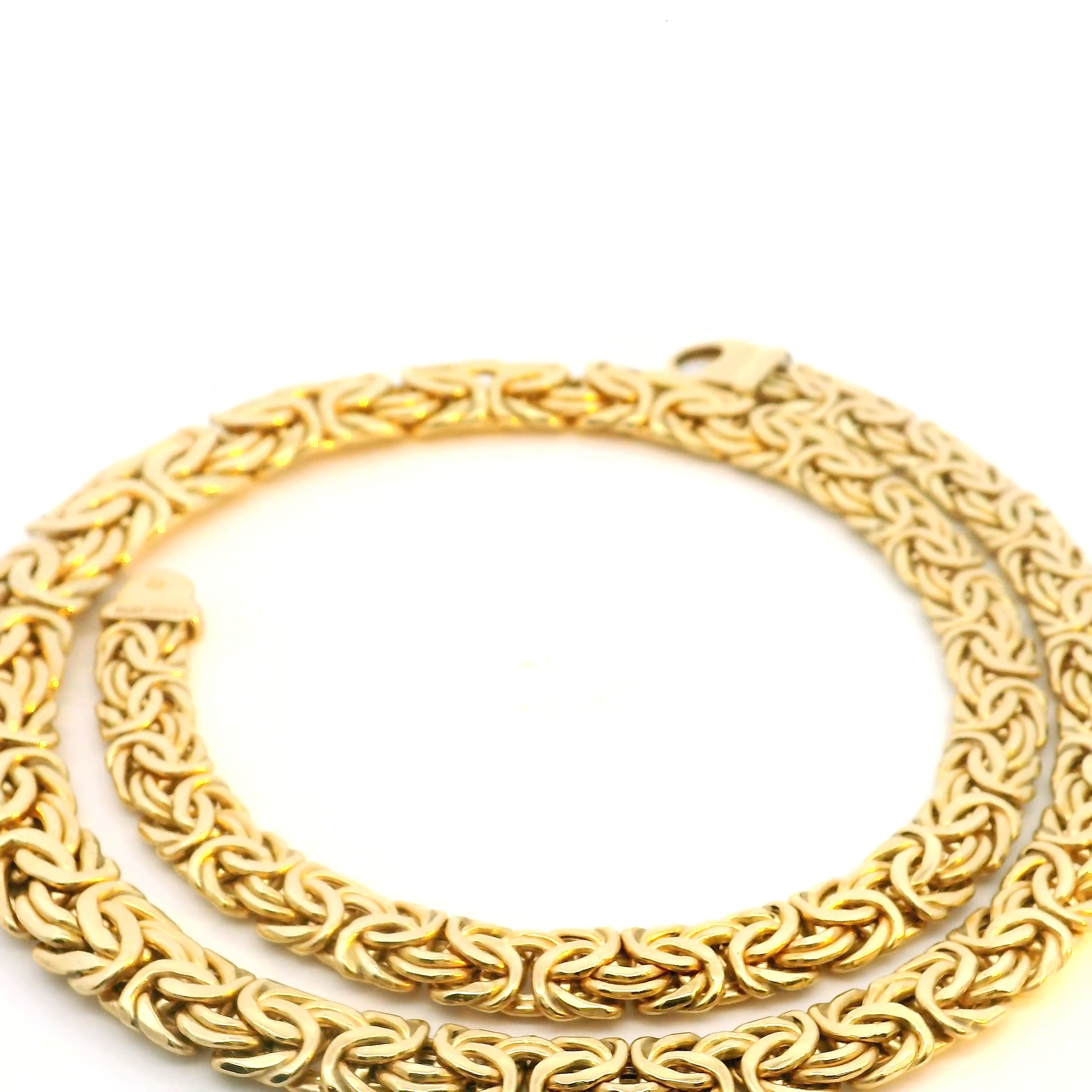 Luxurious Yellow Gold Byzantine Chain Necklace