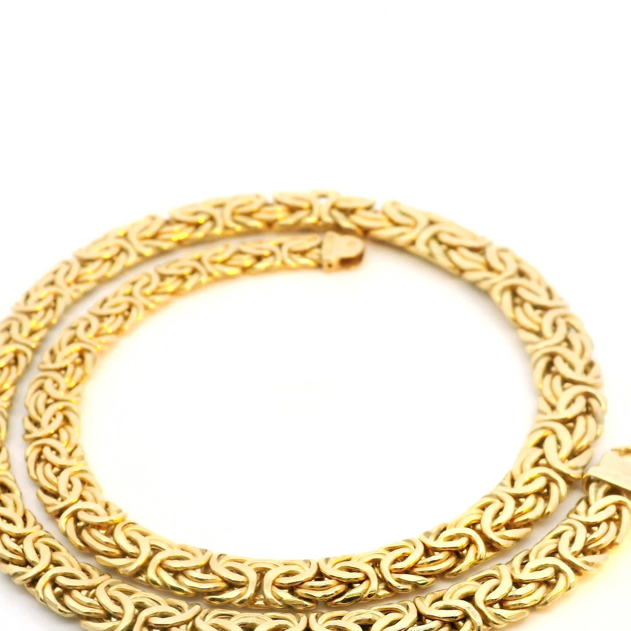 Luxurious Yellow Gold Byzantine Chain Necklace
