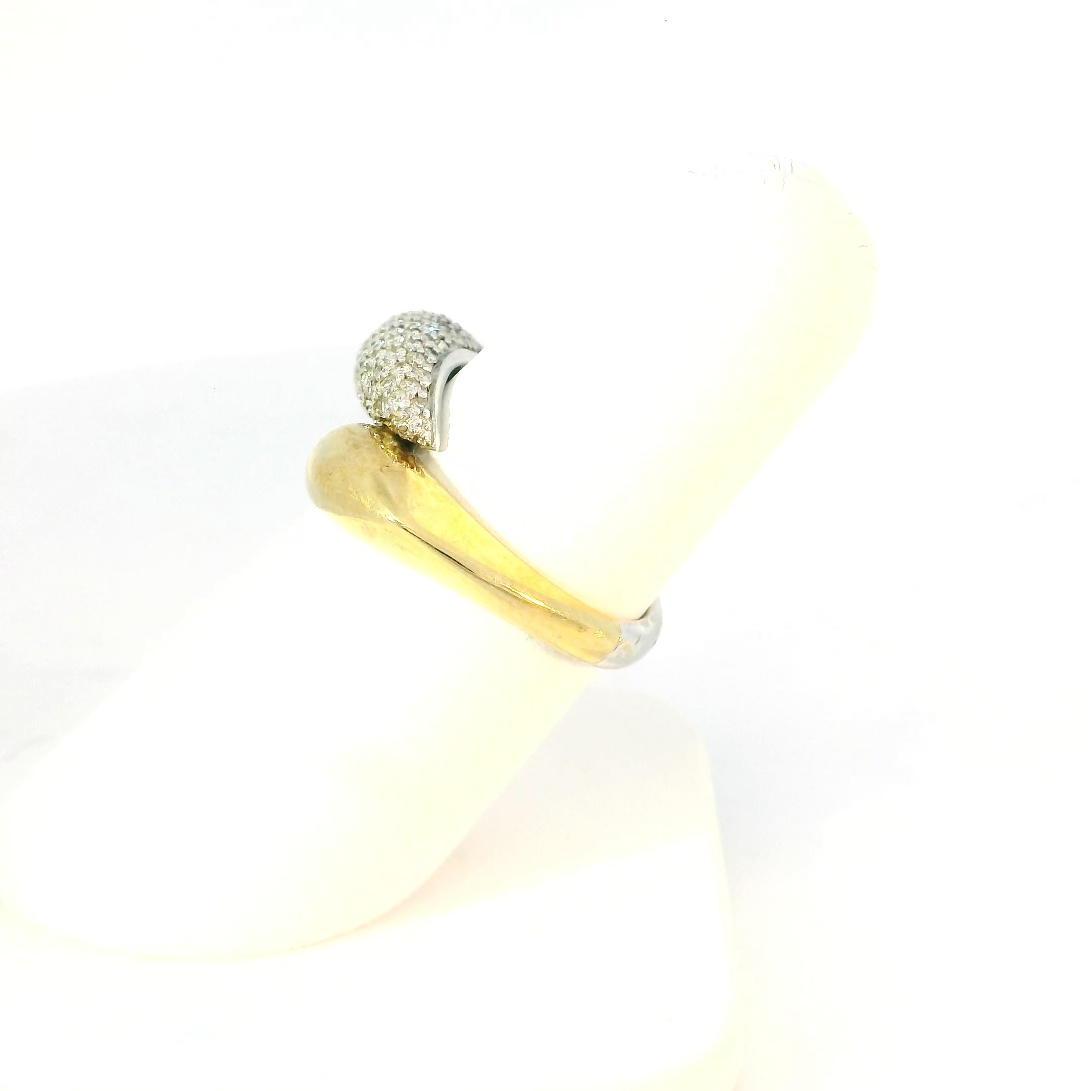 Gold Ring with Round Brilliant Pave Set Diamonds