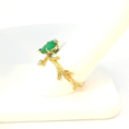 Load image into Gallery viewer, Yellow Gold Cocktail Ring with Oval Emerald Gemstones
