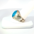 Load image into Gallery viewer, Sterling Silver Signet Ring with Oval Turquoise Cabochon
