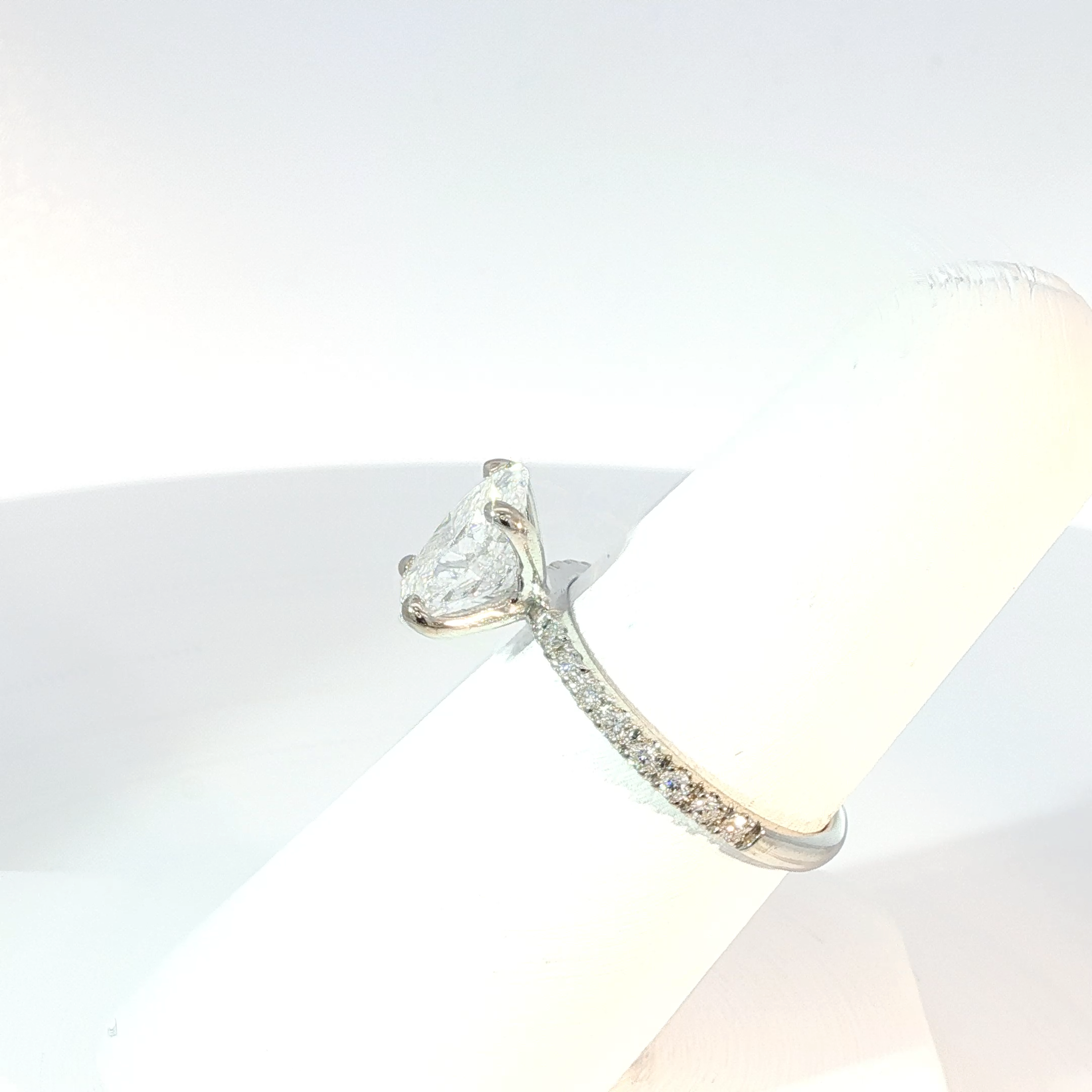 Oval Cut Diamond Multistone Ring in White Gold