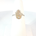 Load image into Gallery viewer, Sterling Silver Hamsa Hand Ring with Yellow Gold Accents
