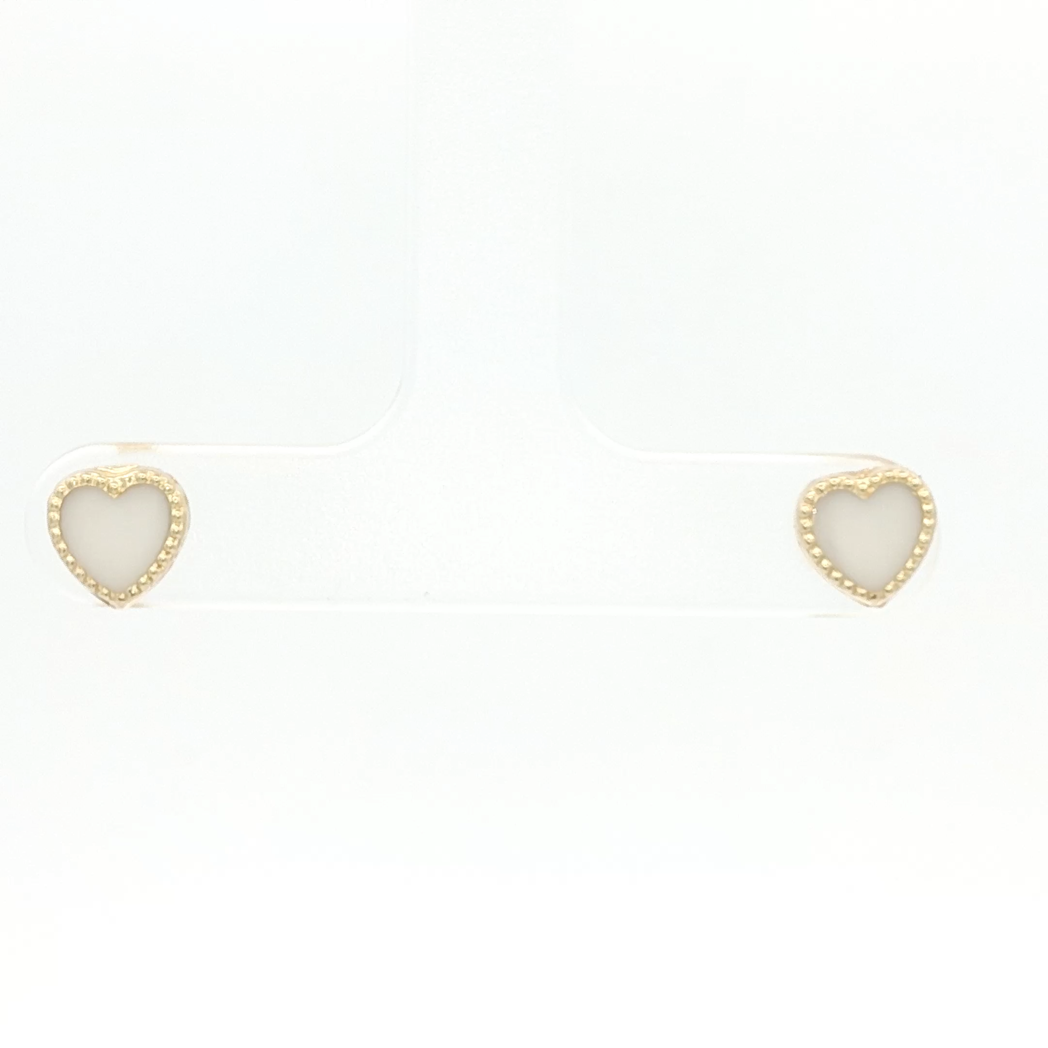Yellow Gold Heart Stud Earrings