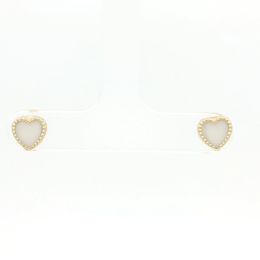 Yellow Gold Heart Stud Earrings